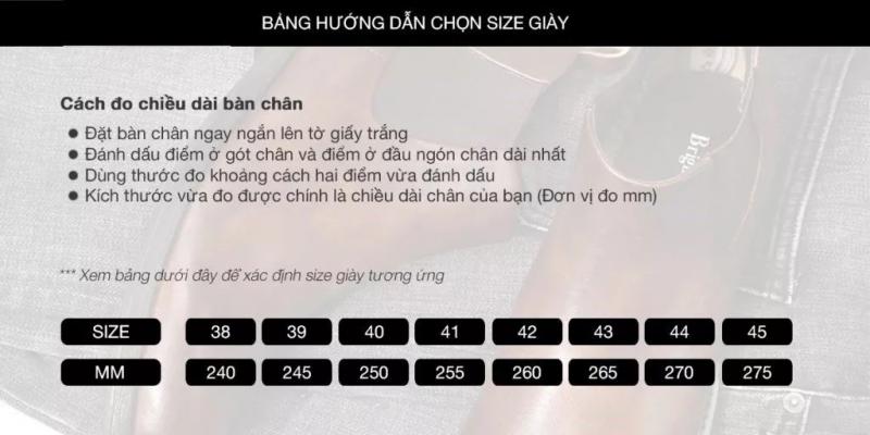 Hướng dẫn chọn size giày tây nam công sở vừa chân