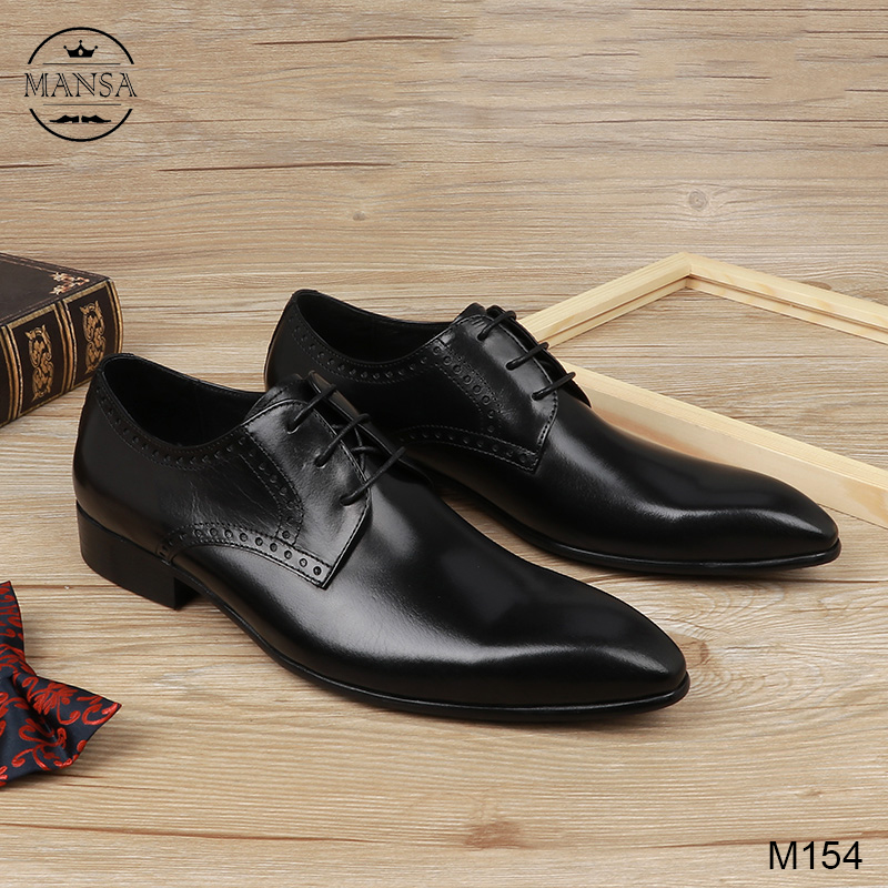 Giày da nam cao cấp mũi nhọn M154