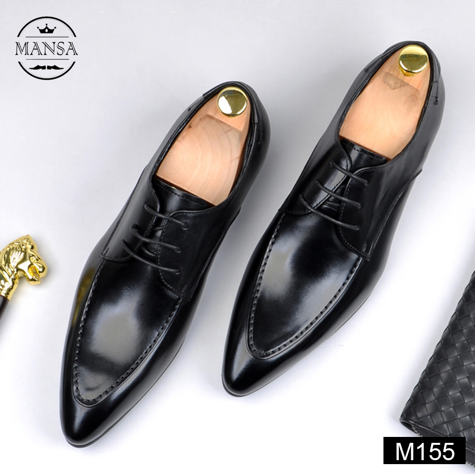 Giày tây nam mũi nhọn bo viền trẻ trung M155