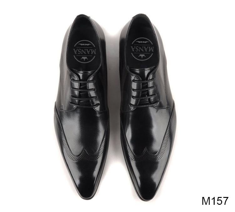 Giày da nam cao cấp Derby Wingtip M157