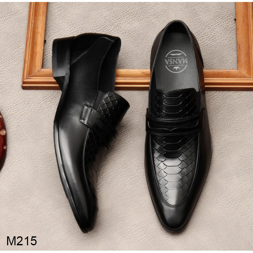 Giày lười nam dập vân cá chép sang trọng M215