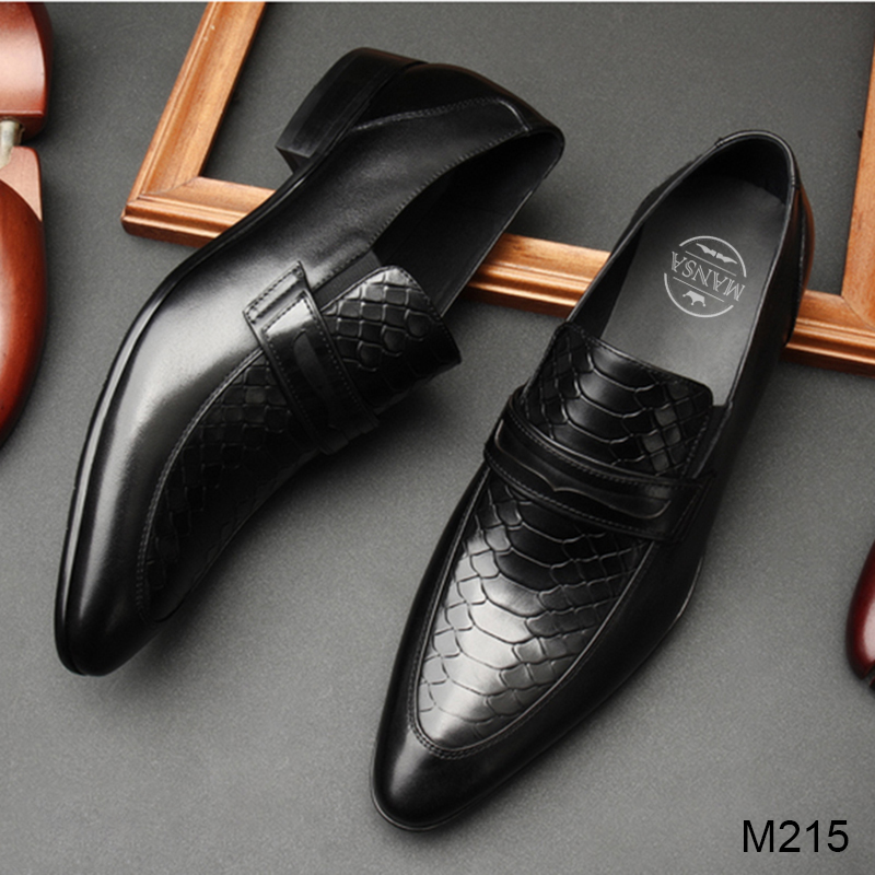 Giày lười nam dập vân cá chép sang trọng M215