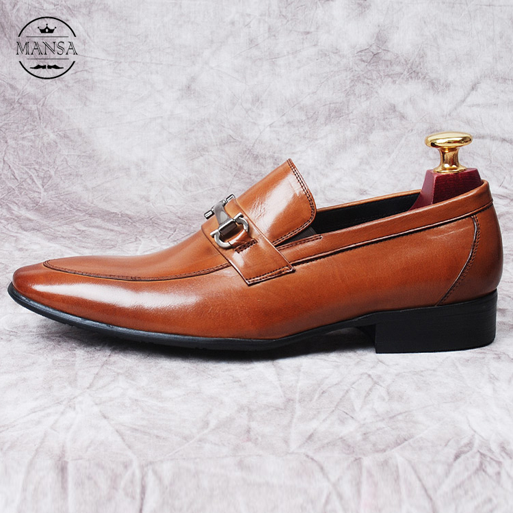 Giày lười da nam cao cấp màu vàng bò M206V