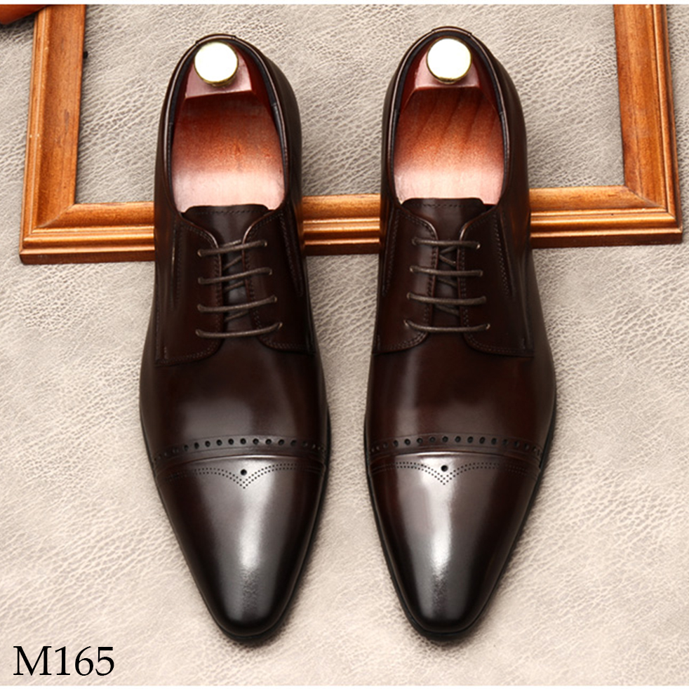 Giày da nam màu nâu kiểu dáng sang trọng M165