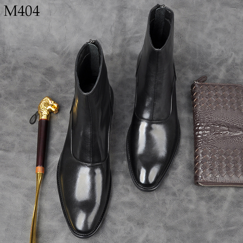 Giày nam cao cổ zip boots da bò nhập khẩu M404